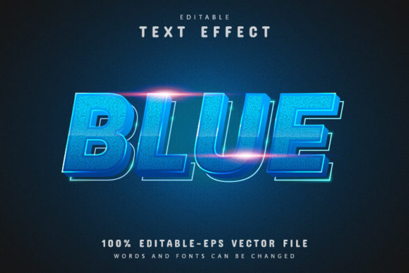 3D Blue Text Effect Editable for Professional Design Workflows