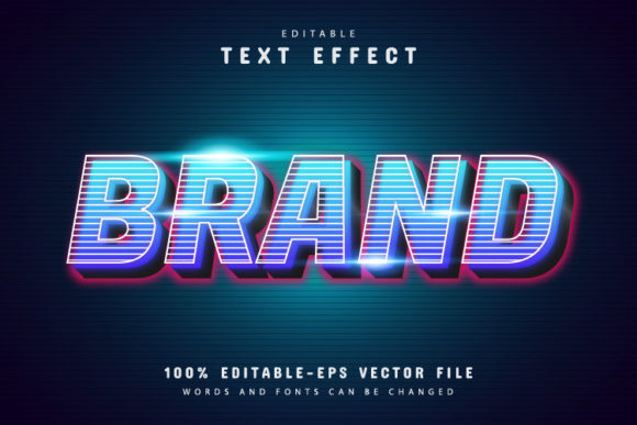 3d Brand Text Effect with Line Pattern