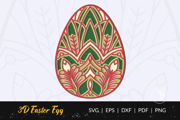 3D Easter Egg Mandala Cut File - Vol 11