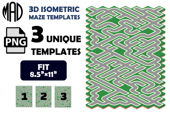 3D Isometric Path Maze Templates SET 18: A Creative Tool for Educators and Designers