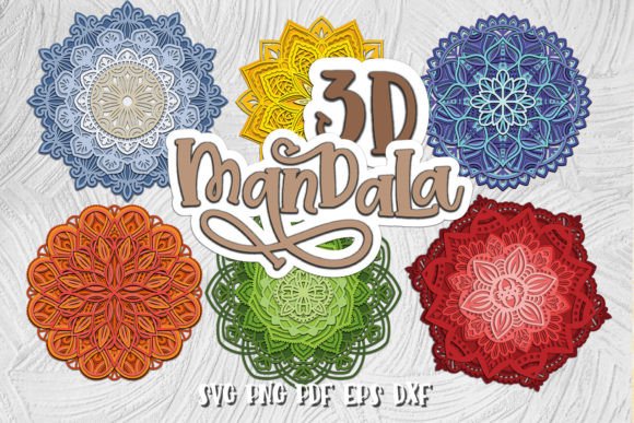 3D Mandala Bundle Layered Mandala Svg