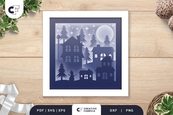 3D Shadow Box Christmas Village at Night: A Creative Holiday Project
