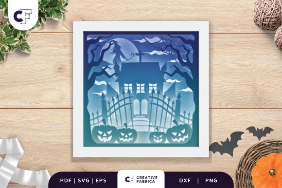 3D Shadow Box Creepy Halloween Church