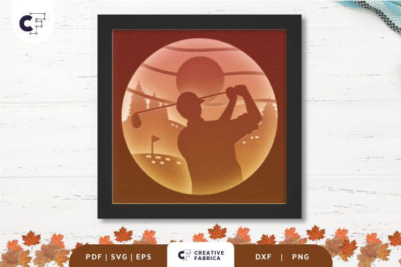 3D Shadow Box Golf Player Swing: A Creative and Functional Art Project