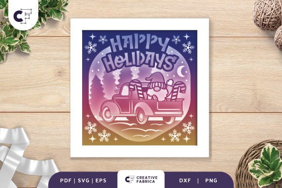 3D Shadow Box Happy Holidays Gnome Car: A Creative Holiday Project for Crafters