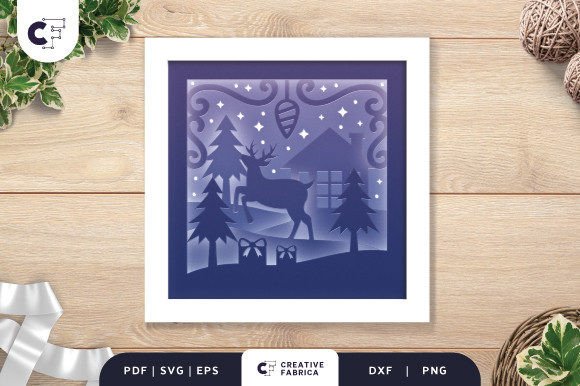 3D Shadow Box Reindeer Christmas Animal: A Creative Holiday Project for Crafters