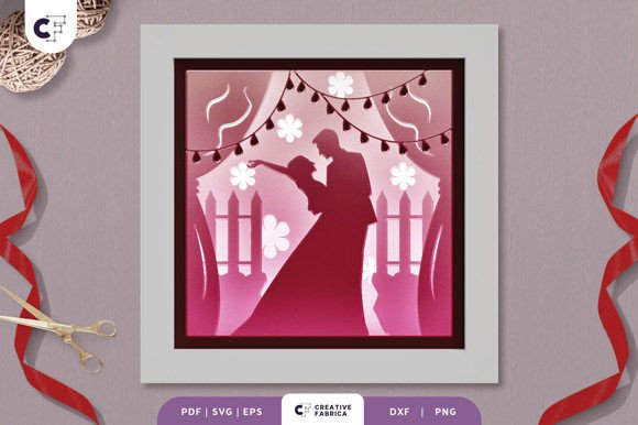 3D Shadow Box Wedding Couple Dancing SVG: A Creative Way to Celebrate Love