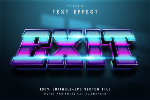 Exit Text 3D Neon Style Text Effect