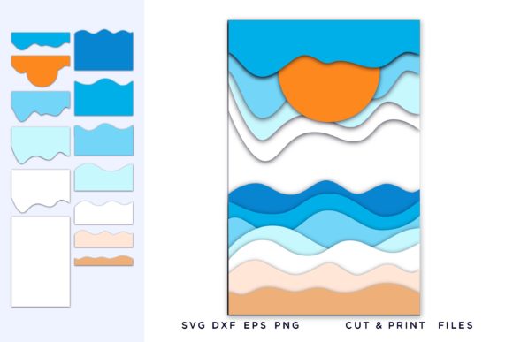Explore the Beauty of Waves, Ocean, and Landscape SVG 3D: A Digital Download for Creative Inspiration