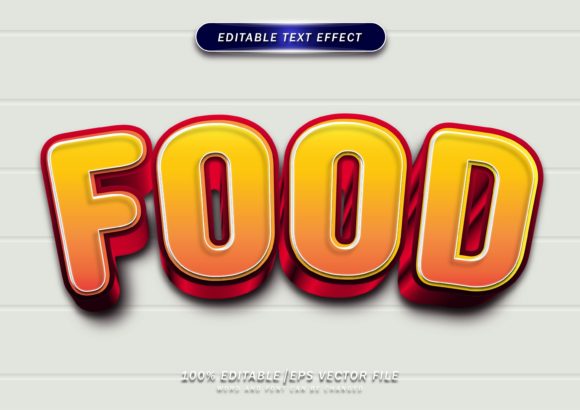 Food- 3D Editable Text Effect: A Versatile Design Tool for Creators and Businesses