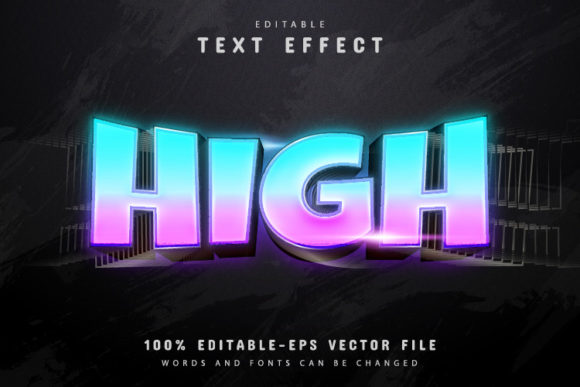 High Text, 3d Gradient Style Text Effect