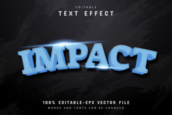 Impact Text, 3D Blue Style Text Effect for Strategic Design