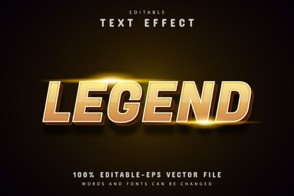 Legend 3D Yellow Gradient Text Effect