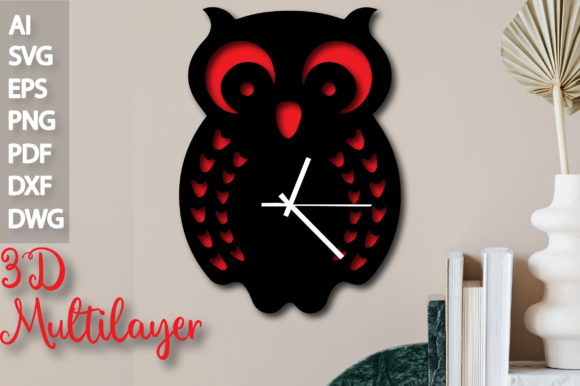 Multilayer Owl Clock 3D SVG File: A Creative and Practical Solution for Laser Cut Enthusiasts