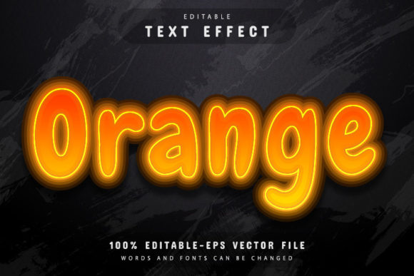 Orange 3D Text Effect with Gradient