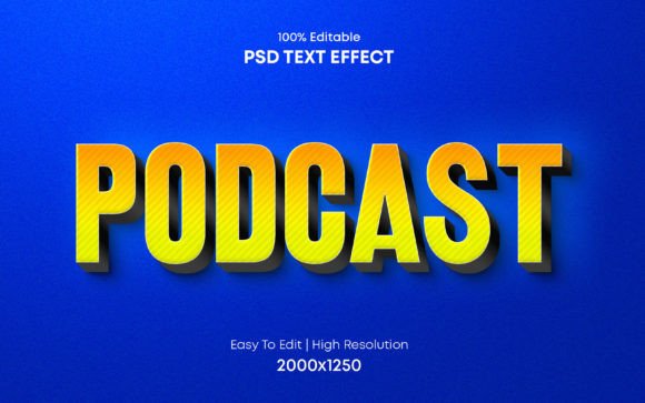 Podcast 3d PSD Text Effect: Elevate Your Visual Content with Customizable Design