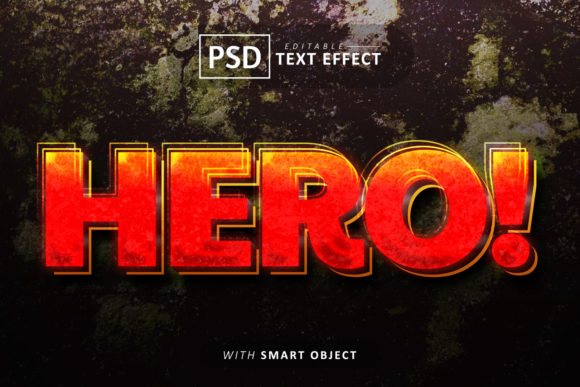 Red Hero 3D Text Effect Editable